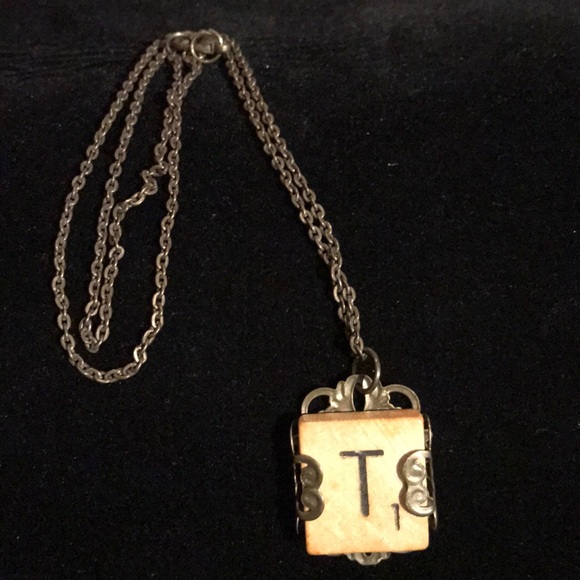 Scrabble Letter “T” Necklace - Picture 1 of 3